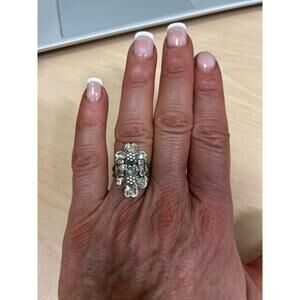 Double Flower Sterling Ring